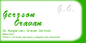 gerzson oravan business card